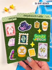 İkizler Burcu Sticker – 20 Adet Gemini Burç Sticker Bullet Journal & Scrapbook