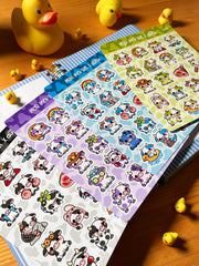 4’lü İnek Sticker Seti – 80 Adet Mavi, Mor, Yeşil ve Siyah İnek Sticker Bullet Journal & Scrapbook