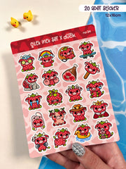 İnek Sticker Seti – 20 Adet Bullet Journal & Scrapbook Dekoratif Kawaii İnek Etiket