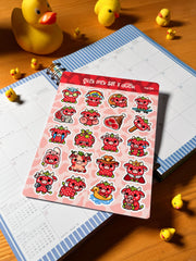 İnek Sticker Seti – 20 Adet Bullet Journal & Scrapbook Dekoratif Kawaii İnek Etiket