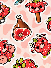 İnek Sticker Seti – 20 Adet Bullet Journal & Scrapbook Dekoratif Kawaii İnek Etiket