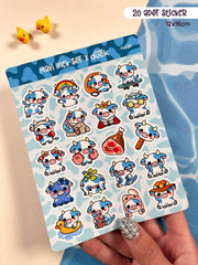 İnek Sticker Seti – 20 Adet Bullet Journal & Scrapbook Dekoratif Kawaii İnek Etiket