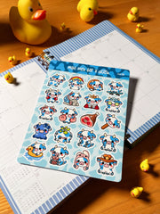 İnek Sticker Seti – 20 Adet Bullet Journal & Scrapbook Dekoratif Kawaii İnek Etiket