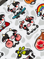 İnek Sticker Seti – 20 Adet Bullet Journal & Scrapbook Dekoratif Kawaii İnek Etiket