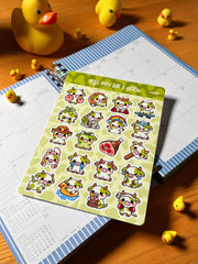 İnek Sticker Seti – 20 Adet Bullet Journal & Scrapbook Dekoratif Kawaii İnek Etiket