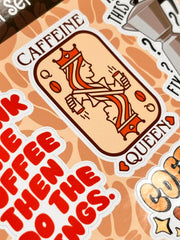 2’li Kahve Sticker Seti – 24 Adet Coffee Yazı ve Latte Art Sticker & Bullet Journal & Scrapbook