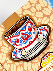 Türk Kahvesi Fincanı Mıknatıslı Kitap Ayracı – Turkish Coffee Temalı Magnetic Bookmark