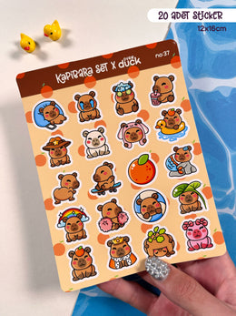 Kapibara Sticker Seti – 20 Adet Bullet Journal & Scrapbook Dekoratif Kawaii Kapibara Etiket