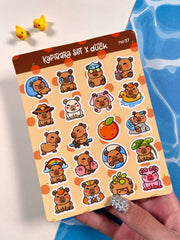 2’li Hayvan Sticker Seti – 40 Adet Kapibara ve Domuz Sticker Bullet Journal & Scrapbook
