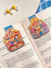 2’li Karnaval Mıknatıslı Kitap Ayracı Seti – Simli Hologramlı Atlı Karınca ve Şato Magnetic Bookmark