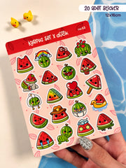Karpuz Sticker Seti – 20 Adet Bullet Journal & Scrapbook Dekoratif Kawaii Karpuz Etiket