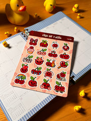 Kiraz Sticker Seti – 20 Adet Bullet Journal & Scrapbook Dekoratif Kawaii Kiraz Etiket