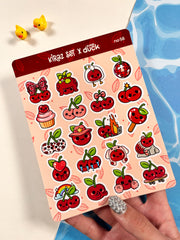 2’li Meyve Sticker Seti – 40 Adet Kiraz ve Karpuz Sticker Bullet Journal & Scrapbook