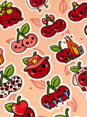 Kiraz Sticker Seti – 20 Adet Bullet Journal & Scrapbook Dekoratif Kawaii Kiraz Etiket