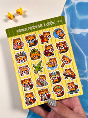 2’li Hayvan Sticker Seti – 40 Adet Panda ve Kırmızı Panda Sticker Bullet Journal & Scrapbook