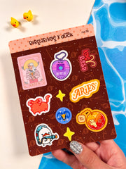 Koç Burcu Sticker – 20 Adet Aries Burç Sticker Bullet Journal & Scrapbook