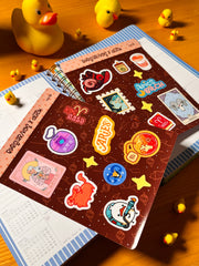 Koç Burcu Sticker – 20 Adet Aries Burç Sticker Bullet Journal & Scrapbook