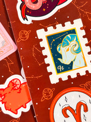 Koç Burcu Sticker – 20 Adet Aries Burç Sticker Bullet Journal & Scrapbook