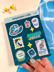 Kova Burcu Sticker – 20 Adet Aquarius Burç Sticker Bullet Journal & Scrapbook
