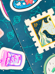 Kova Burcu Sticker – 20 Adet Aquarius Burç Sticker Bullet Journal & Scrapbook