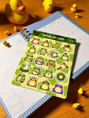 Kurbağa Sticker Seti – 20 Adet Bullet Journal & Scrapbook Dekoratif Kawaii Kurbağa Etiket