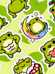 Kurbağa Sticker Seti – 20 Adet Bullet Journal & Scrapbook Dekoratif Kawaii Kurbağa Etiket