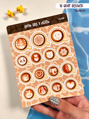 Latte Art Sticker Seti – 15 Adet Bullet Journal & Scrapbook Dekoratif Kahve Etiket
