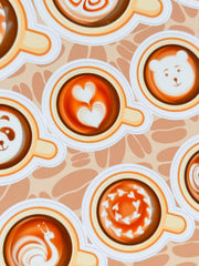 2’li Kahve Sticker Seti – 24 Adet Coffee Yazı ve Latte Art Sticker & Bullet Journal & Scrapbook