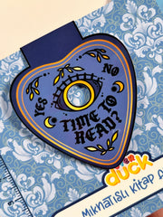 Ouija Mavi Kalp Tasarım Mıknatıslı Kitap Ayracı – “Time to Read?” Gothic Bookmark