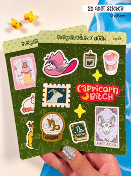Oğlak Burcu Sticker – 20 Adet Capricorn Burç Sticker Bullet Journal & Scrapbook