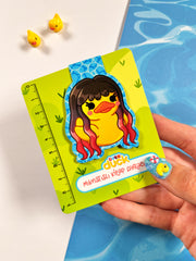 OverDuck Mıknatıslı Kitap Ayracı – Sevimli Ördek Logo Tasarım Magnetic Bookmark