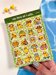 2’li Hayvan Sticker Seti – 40 Adet Sarı Ördek ve Yeşilbaş Ördek Sticker Bullet Journal & Scrapbook
