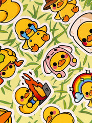 2’li Hayvan Sticker Seti – 40 Adet Sarı Ördek ve Yeşilbaş Ördek Sticker Bullet Journal & Scrapbook