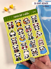 Panda Sticker Seti – 20 Adet Bullet Journal & Scrapbook Dekoratif Kawaii Panda Etiket