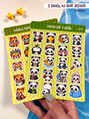 2’li Hayvan Sticker Seti – 40 Adet Panda ve Kırmızı Panda Sticker Bullet Journal & Scrapbook