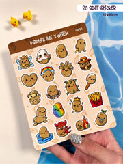 Patates Sticker Seti – 20 Adet Bullet Journal & Scrapbook Dekoratif Kawaii Patates Etiket