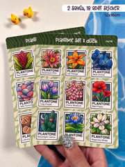 Plantone Bitki Sticker Seti – 2 Sayfa 18 Adet Bullet Journal & Scrapbook Dekoratif Bitki Etiket