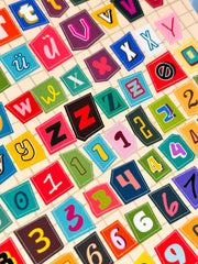 Türkçe Ransom Harf Sticker Seti – 2 Sayfa 183 Adet Bullet Journal & Scrapbook Alfabe Etiket