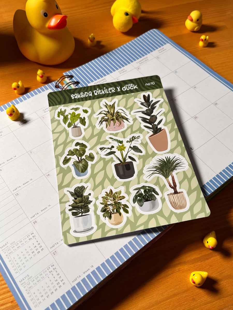 Saksıda Bitkiler Sticker Seti – 9 Adet Bullet Journal & Scrapbook ...