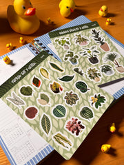 2’li Bitki Sticker Seti – 29 Adet Saksıda Bitkiler & Yaprak Sticker Bullet Journal & Scrapbook