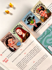 4’lü Ünlü Ressamlar Mıknatıslı Kitap Ayracı Seti 2 – Famous Artists Magnetic Bookmark (Salvador Dalí, Leonardo da Vinci, René Magritte, Frida Kahlo)