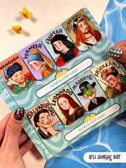 8’li Ünlü Ressamlar Mıknatıslı Kitap Ayracı Seti – Famous Artists Magnetic Bookmark (Van Gogh, Vermeer, Rembrandt, Leonardo da Vinci, Salvador Dalí, René Magritte, Frida Kahlo)