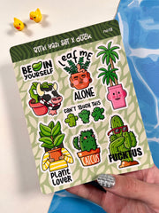 2’li Bitki Sticker Seti – 24 Adet Kaktüs & Sukulent Sticker Bullet Journal & Scrapbook