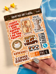 2’li Kahve Sticker Seti – 24 Adet Coffee Yazı ve Latte Art Sticker & Bullet Journal & Scrapbook