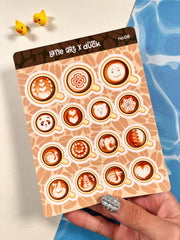 2’li Kahve Sticker Seti – 24 Adet Coffee Yazı ve Latte Art Sticker & Bullet Journal & Scrapbook
