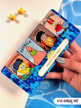 4’lü Süngerbob Sanatçı Mıknatıslı Kitap Ayracı Seti 1 – Cartoon Artist Parody Magnetic Bookmark