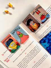 4’lü Süngerbob Sanatçı Mıknatıslı Kitap Ayracı Seti 1 – Cartoon Artist Parody Magnetic Bookmark