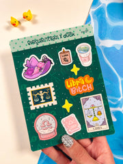 Terazi Burcu Sticker – 20 Adet Libra Burç Sticker Bullet Journal & Scrapbook
