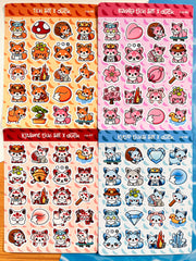 4’lü Tilki Sticker Seti – 80 Adet Tilki & Kitsune & Sakura Tilki & Kutup Tilkisi Sticker Bullet Journal & Scrapbook