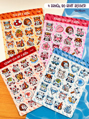 4’lü Tilki Sticker Seti – 80 Adet Tilki & Kitsune & Sakura Tilki & Kutup Tilkisi Sticker Bullet Journal & Scrapbook